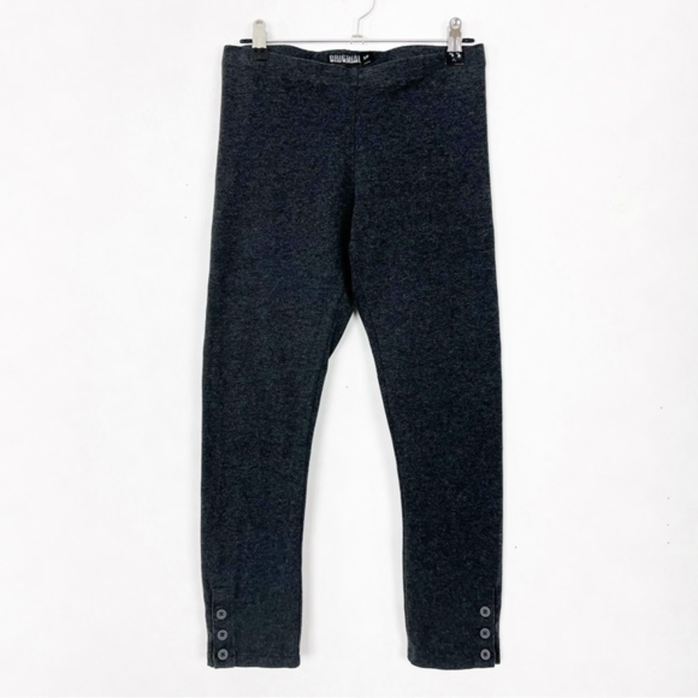 Nicole Miller Original Cotton Cropped Grey Leggings Button Accents‎ Size Small